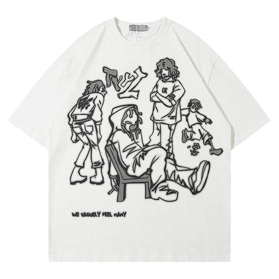 WE VAGUELY FEEL MANY OVERSIZED T-SHIRT