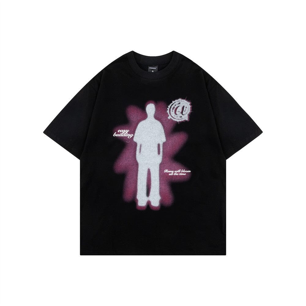 EASY BUILDING OVERSIZED T-SHIRT T-Shirt Choze Clothing BLACK XS 